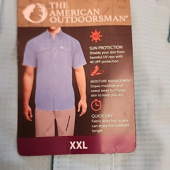 NWT American Outdoorsman Blue Short Sleeve Men's Shirt - Picture 9 of 14